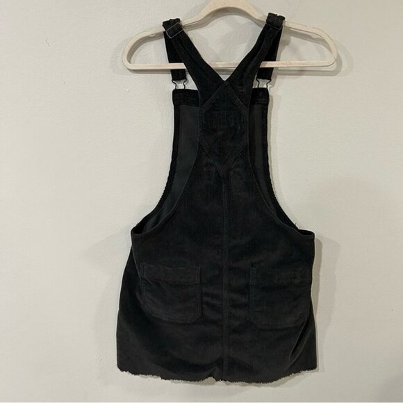 American Eagle Black Denim Overall Button Down Corduroy Dress Size Medium - Picture 7 of 9